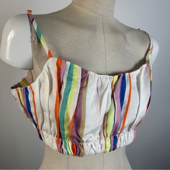 Lemlem by Liya Kebrede Multicolor Striped Crop Top M - Picture 3 of 8
